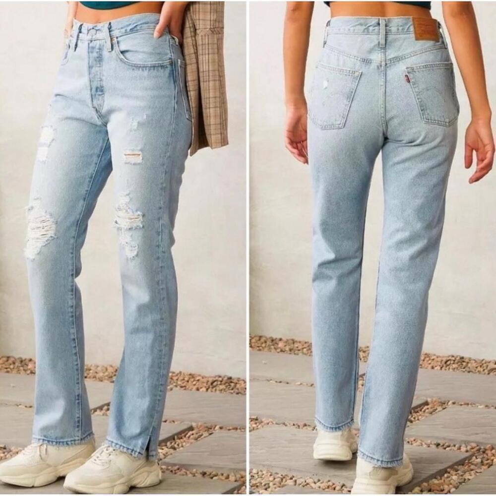 Levi's 501 denim
button fly Jeans side split Straight leg size 32 × 30 Revolve - Picture 5 of 13